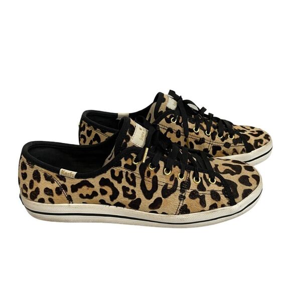 Kate Spade x Keds Calf Hair Leopard Kickstart Lace Up Sneakers Size 9 - Picture 2 of 11